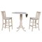 International Concepts Round 42 in Rd Ped Bar Ht Table, 2 Bar Ht Stools, Unfinished, Ready to Finish, 42 in W, 42 in L, Wood K-42DPT-S103-2 - alternate 2